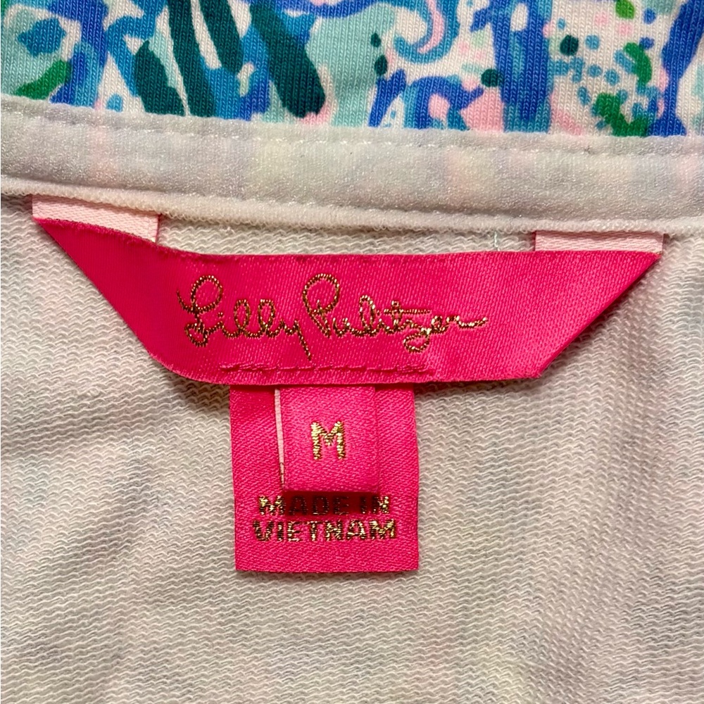Lilly Pulitzer Skipper Popover Surf Blue Soleil It On Me Size M - Picture 8 of 16